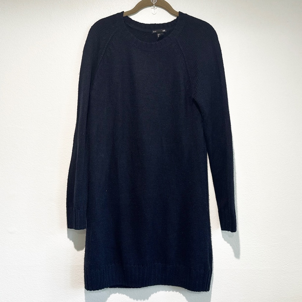 H&M Basic Navy Crewneck Sweater Dress Size Medium